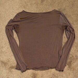 H&M Chocolate Brown Long Sleeve Top